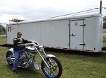 Custom motorcycle transported by Showroom Transport