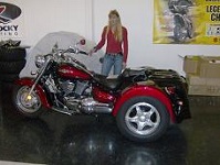 Trike motorcycle ready for transport